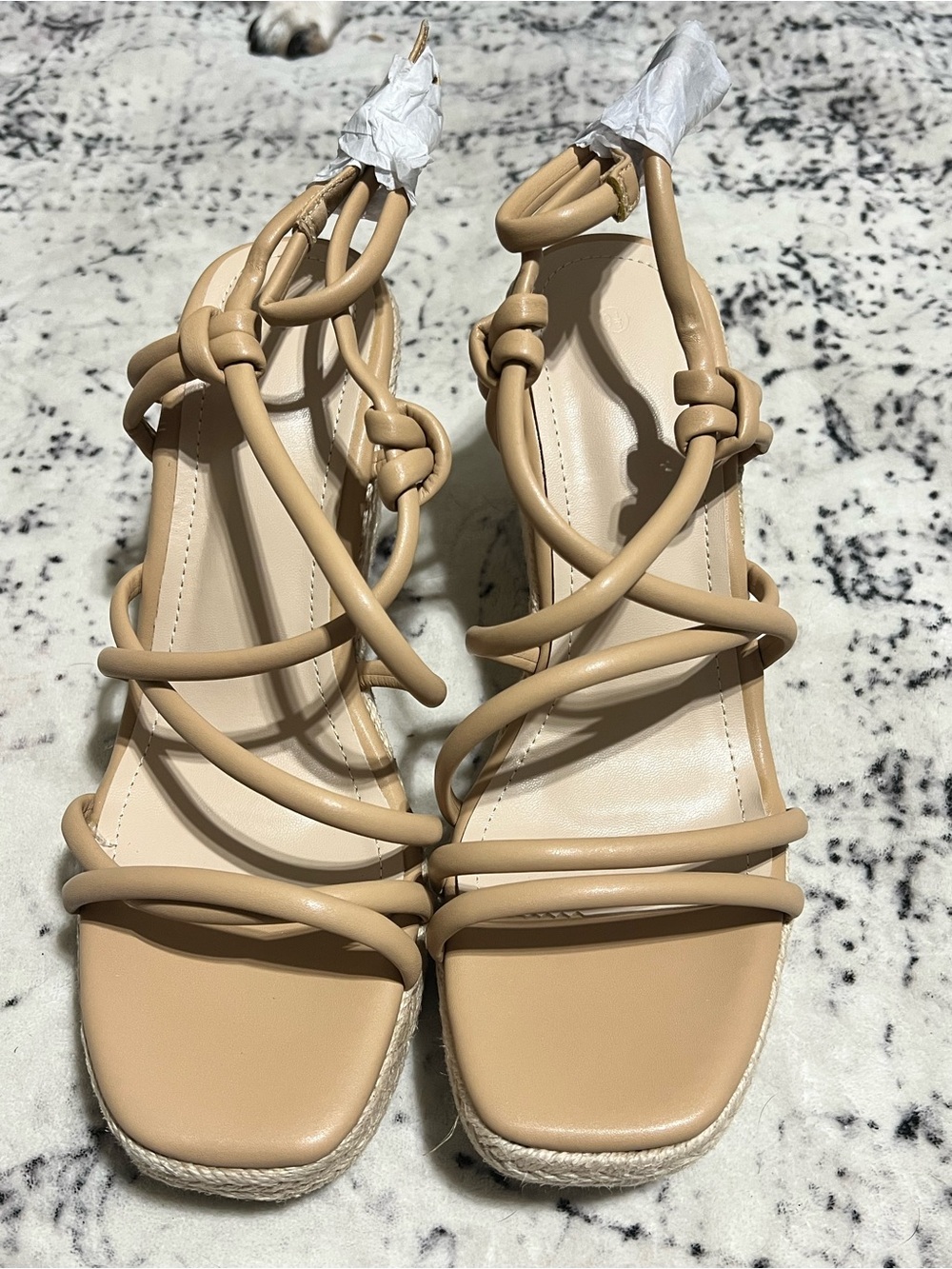 CLOSET Clean Out - NWB Light Tan Strap Wedge Sandals - US 9.5